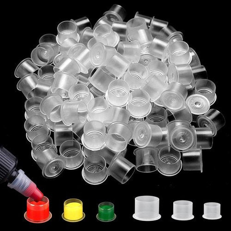 Tattoo Ink Caps - Autdor Mixed 300Pcs Tattoo Cups 11mm 14mm 17mm Tattoo Ink Cups With Base Microblading Pigment Caps for Tattoo Permanent Makeup Container Cap Tattoo Accessories Tattoo Supplies