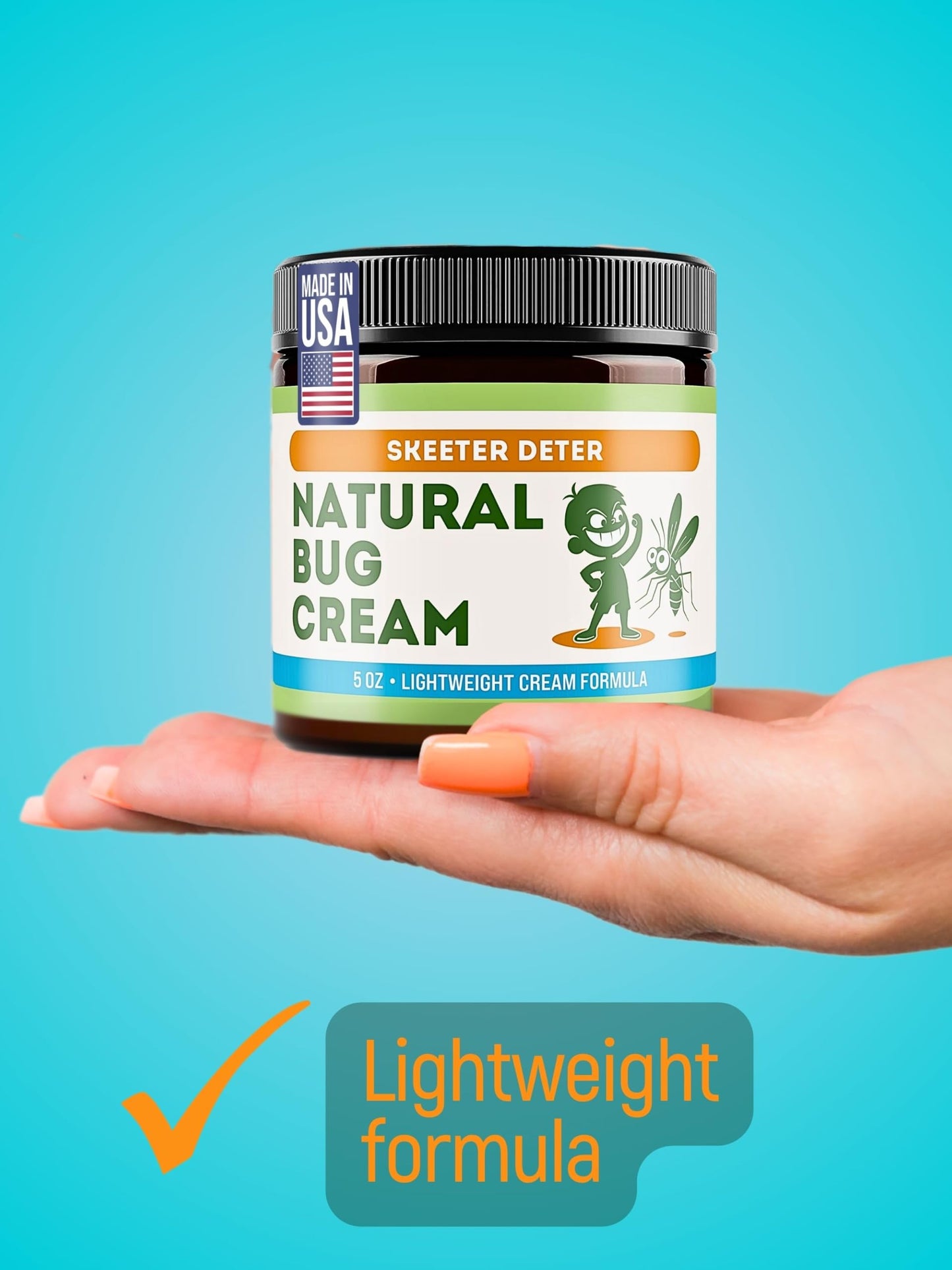Magnum Solace Natural Bug Cream - No Spray Formula, Made with Plant Essential Oils, Safe for Kids