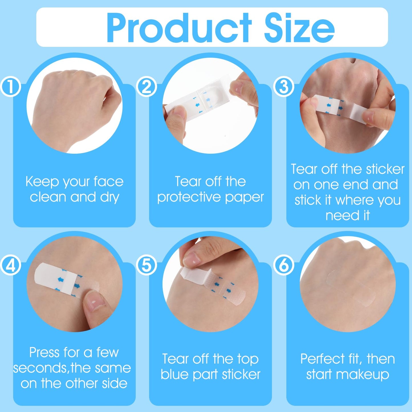 Ymapinc 140Pc Neck Tape Lifting Invisible, Clear Face Tape for Loose Skin, Neck Strips Instant Adhesive Tightening for Lifting Jowls, Eyes Wrinkles, Waterproof Reusable
