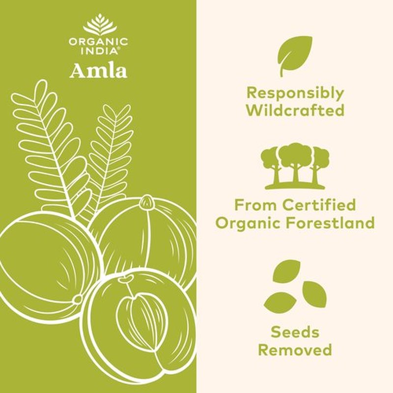 ORGANIC INDIA Amla Capsules Organic - Indian Gooseberry Herbal Vitamin Supplement, Amla Supplement, Immune Support, Vegan, Gluten-Free, Ayurvedic, Antioxidant, Non-GMO - 60 Capsules