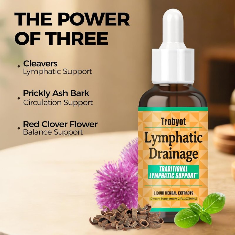 Lymphatic Drainage Drops - Natural Cleavers & Prickly Ash Bark for Immune Support | 2 Fl Oz
