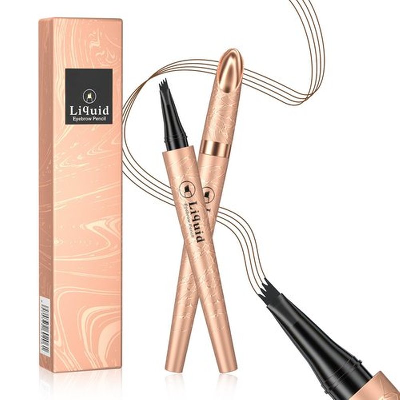 Eyebrow Pen - Microblading Eyebrow Pencil, Long Lasting Waterproof Brow Pencil With Micro-Fork Tip Applicator Creates Natural Looking Brows Effortlessly (Light Brown)
