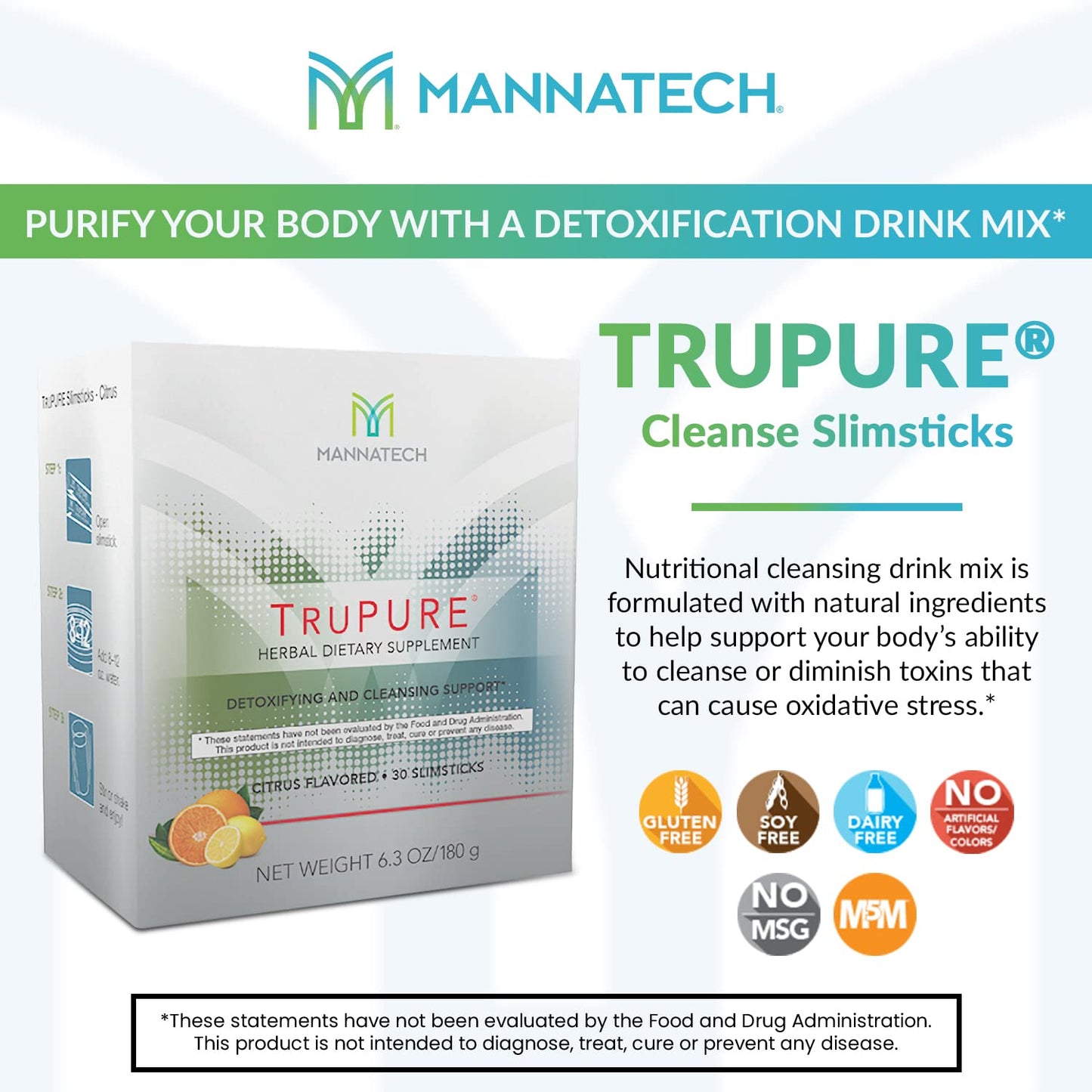 Mannatech TruPURE Cleanse 30 Slimsticks.