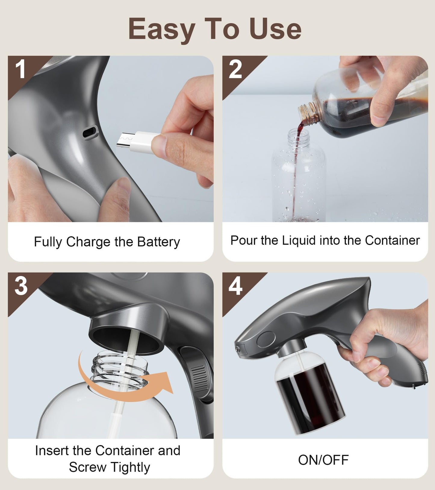 Professional Spray Tan Machine, Portable & Rechargeable Spray Tan Gun, Long Battery Life, Even Spraying, Lightweight, Spray Tan Machine Kit for Indoor and Outdoor Use, for Home, Salon, DIY and Travel
