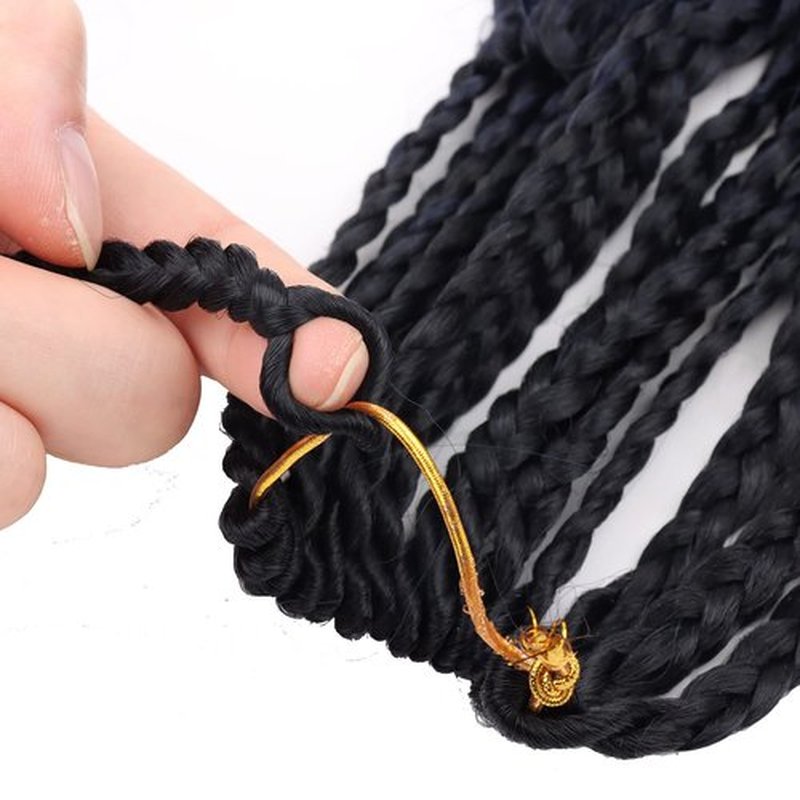LMZIM 14 Inch Goddess Box Braids Crochet Hair Bohomian Crochet Box Braids Curly Ends 8 Pack 3X Crochet Braids Synthetic Braiding Hair Extension (14inch, 2/3#)