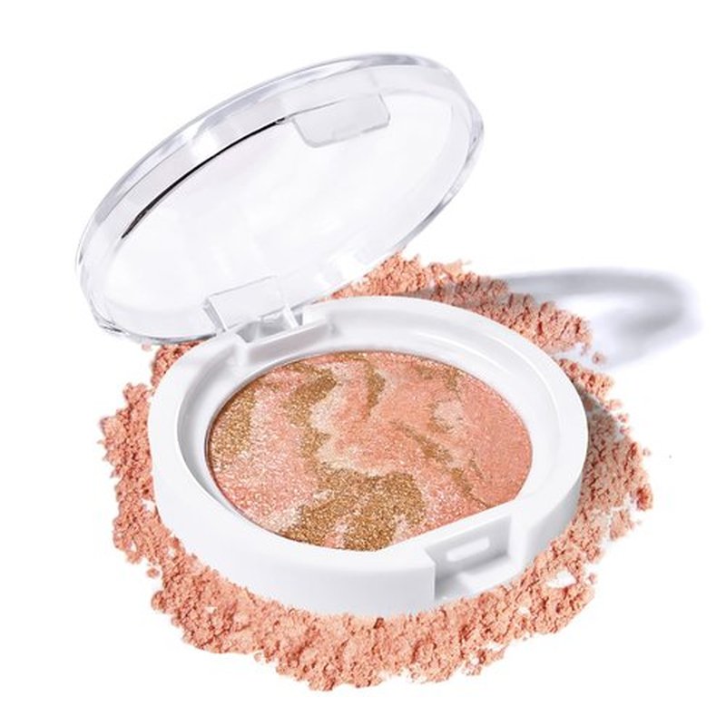 KYDA Baked Blush, High Glossy Face Blusher, Shimmer Pressed Powder Blush, Buildable Lightweight Formula, Radiance Pink Glow Blush Makeup, Multiuse Baked Powder for Face Eye Cheeks, #02