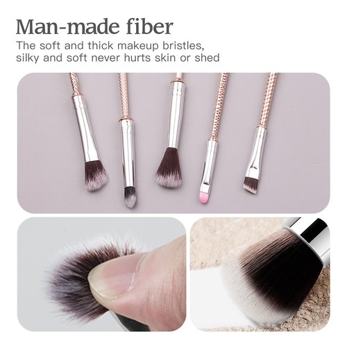 【2 Color Options】Wand Makeup Brushes Set for Women, Metal Makeup Brushes Set, Magic Eye Shadow Eyeliner Blending Lip Brush - Brushes Holder Pot Not Included