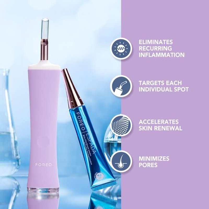 FOREO ESPADA 2 plus Precise Targeting - Skin Care Device for Blemish Treatment - Medical-grade Silicone - Scar & Spot Treatment for Face - Clear Skin – Lavender