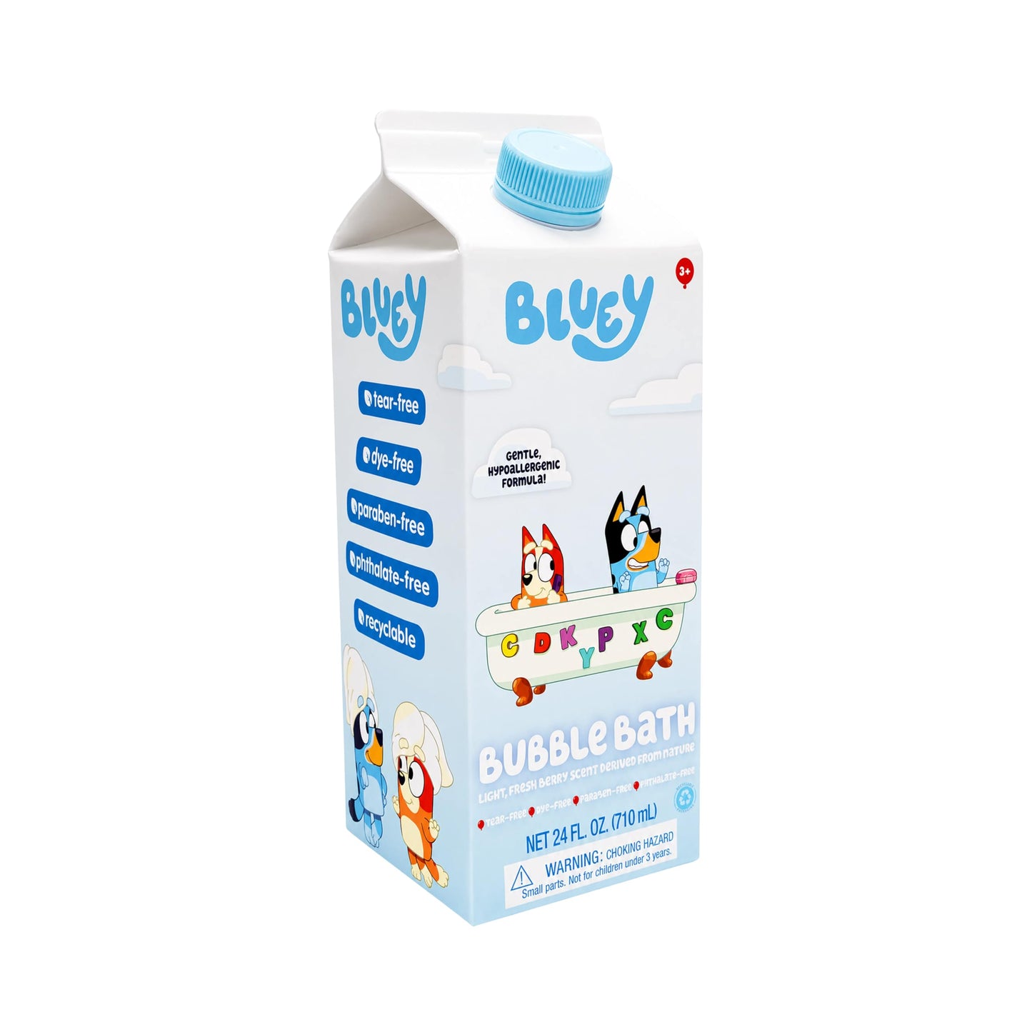 Bluey Bubble Bath for Toddlers and Kids 3+, Fresh Berry Scent, Tear Free | Dye, Paraben, Phthalate-Free | Hypoallergenic | 24 oz/ 710 ml