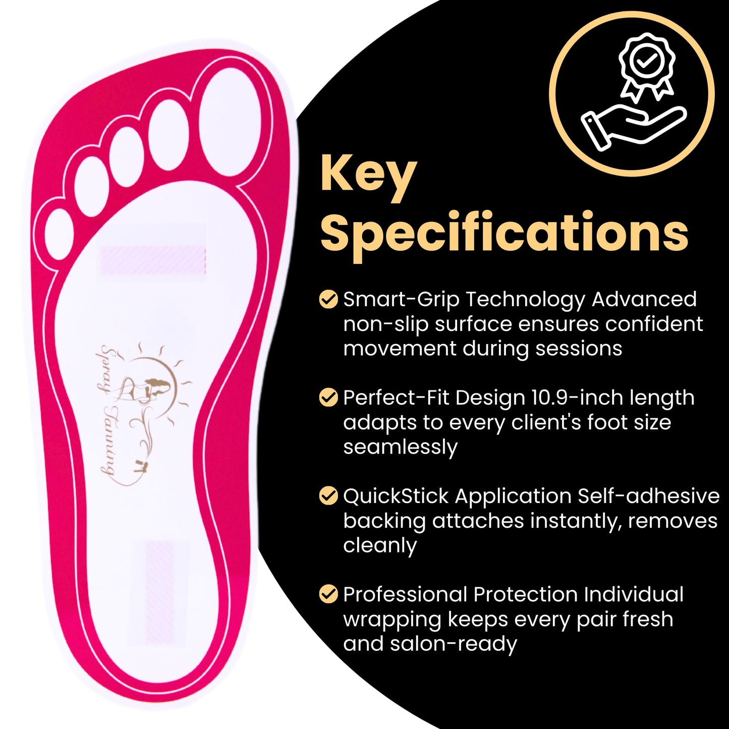 25Pairs(50Feets) Disposable Stick Spray Tanning Feet Pads Perfect for preventing spray tan solution,Deluxe & Hygienic Spray Tan Feet Pads-Ideal for Salons and Spas or Home,Easy to Apply