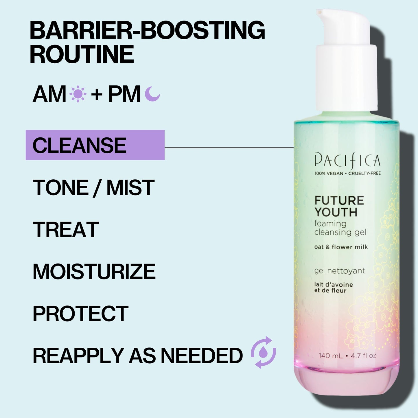 Pacifica Future Youth Foaming Face Wash - Hydrating Anti-Aging Cleansing Gel, Dermatologist Tested Gentle Facial Cleanser, Alcohol-Free Vegan Formula for All Skin Types Clean Beauty Cruelty-Free 4.7oz