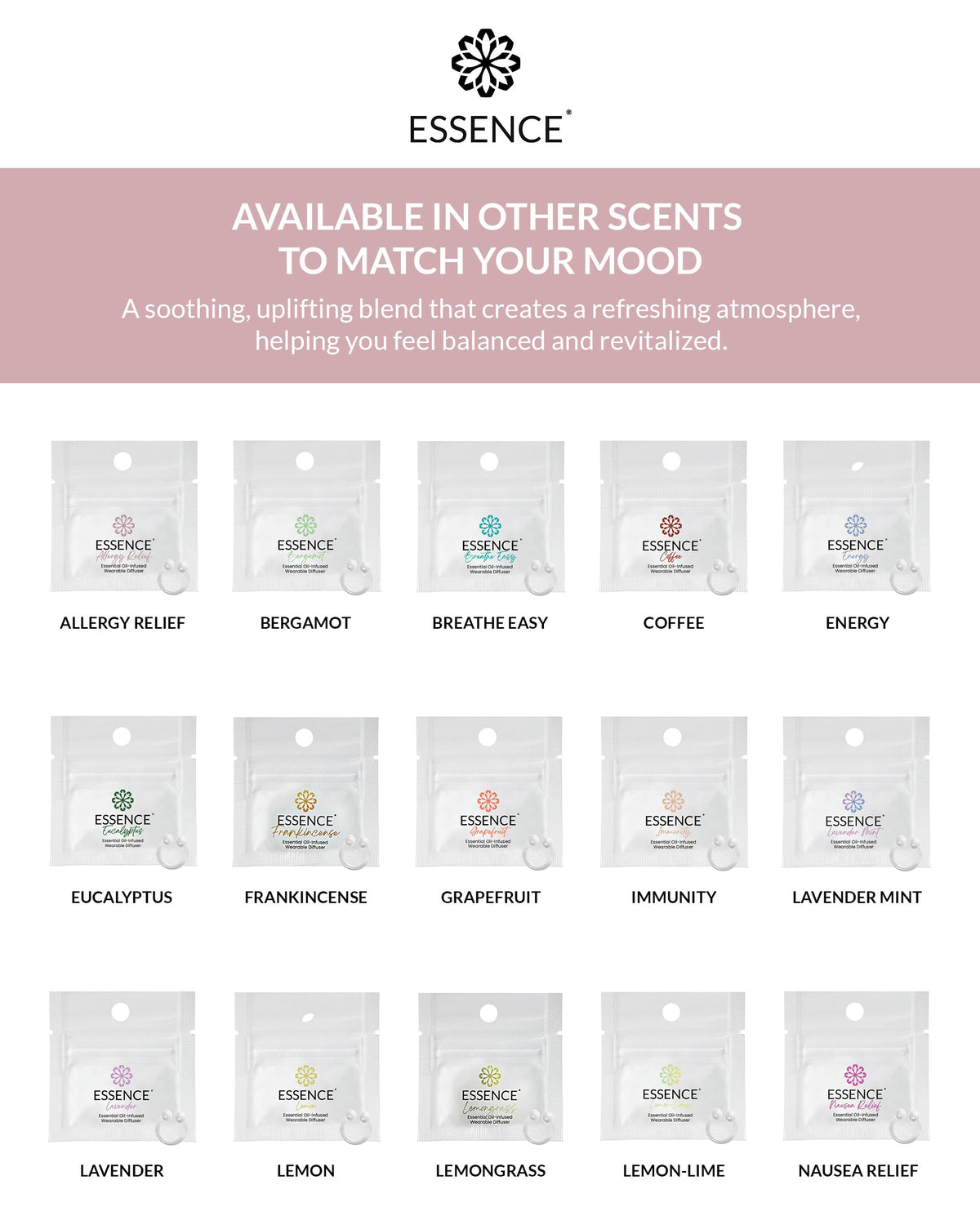Essence Wearable Aromatherapy Nasal Diffuser – Allergy Relief Essential Oil Nose Ring Refresh Kit – Personal Scent Clip for Travel, Work & Everyday Use – Made in USA