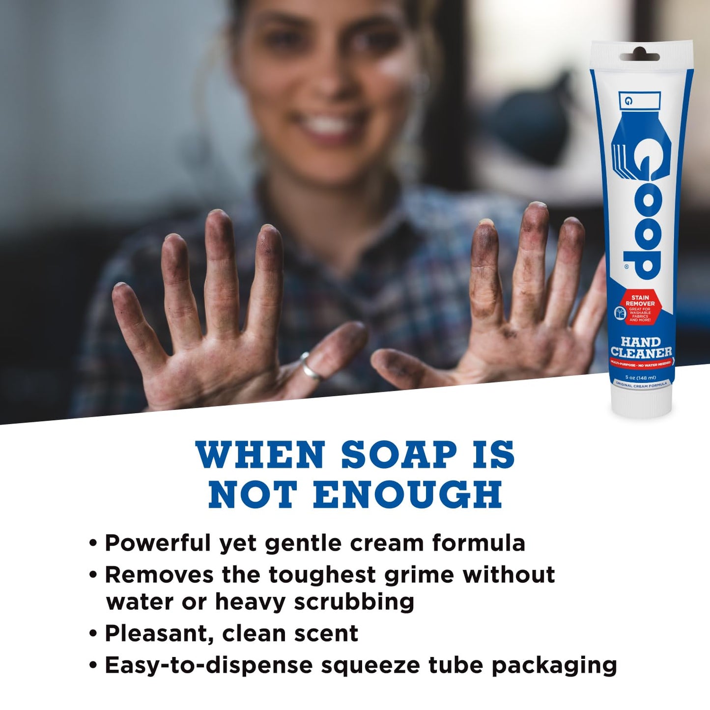 GOOP Original Multi-Purpose Waterless Hand Cleaner and Stain Remover - 5 oz Tube (Pack of 2)