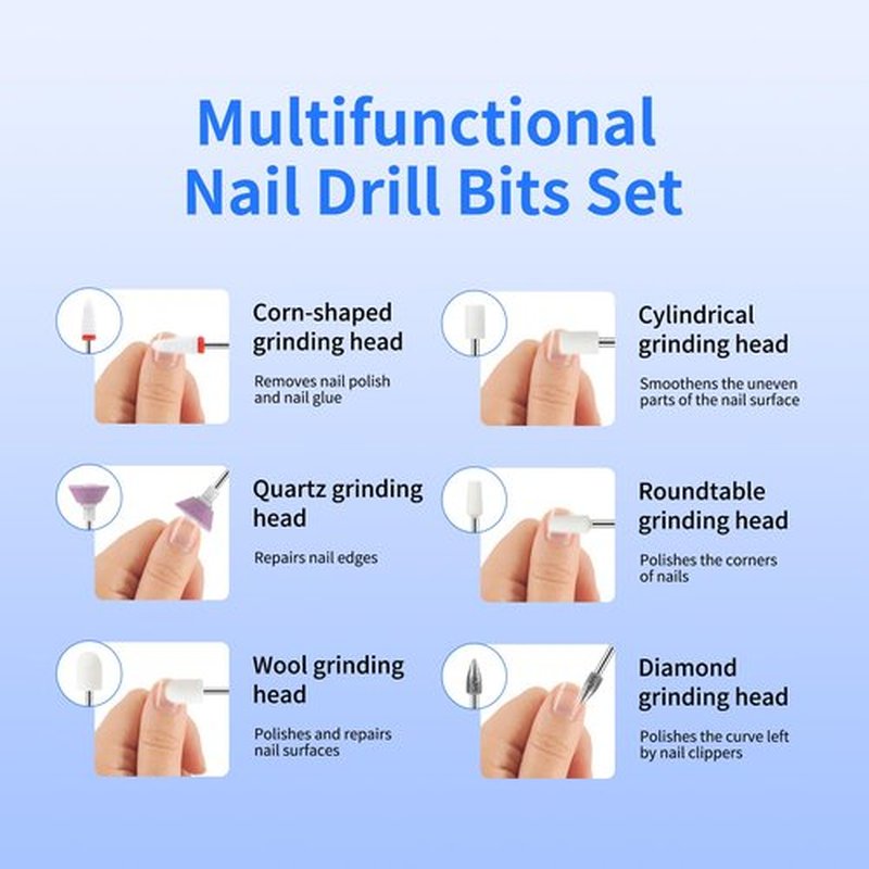 Electric Nail Drill Professional Electric Nail File Kit 11 in 1 Rechargeable Manicure Pedicure Tools Cordless Nail Drill with 3 Speeds Modes and LED Lighting for Acrylic Gel Dip Powder Nails(Pink)