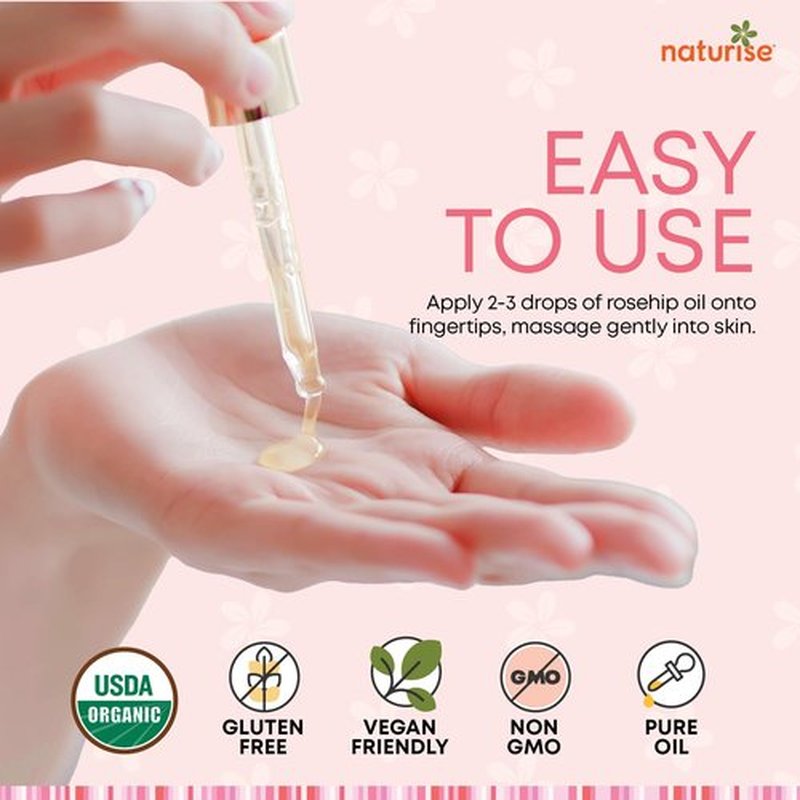 Organic Rosehip Oil for Face - Organic Cold Pressed Rose Hip Oil for Skin and Body Care - Vegan Non-GMO Gua Sha Oil - Rosa Mosqueta Oil, Rosehip Seed Facial Oil for Gua Sha Massage (4 FL. OZ.)