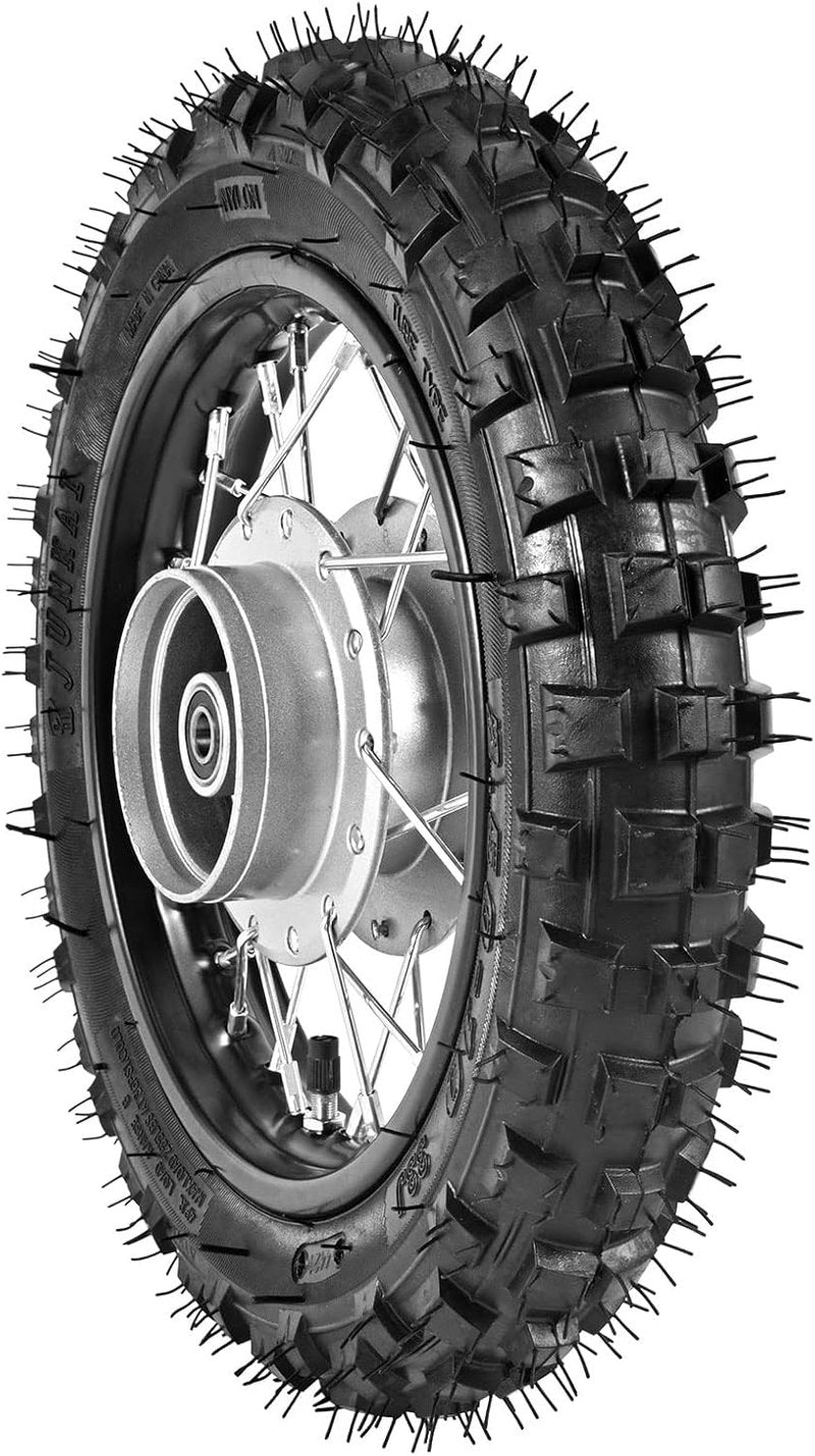 Rear Wheel Tire and Rim 2.5-10 for 50cc Dirt Bikes | 1.4 x 10 Size with 12mm Bearing