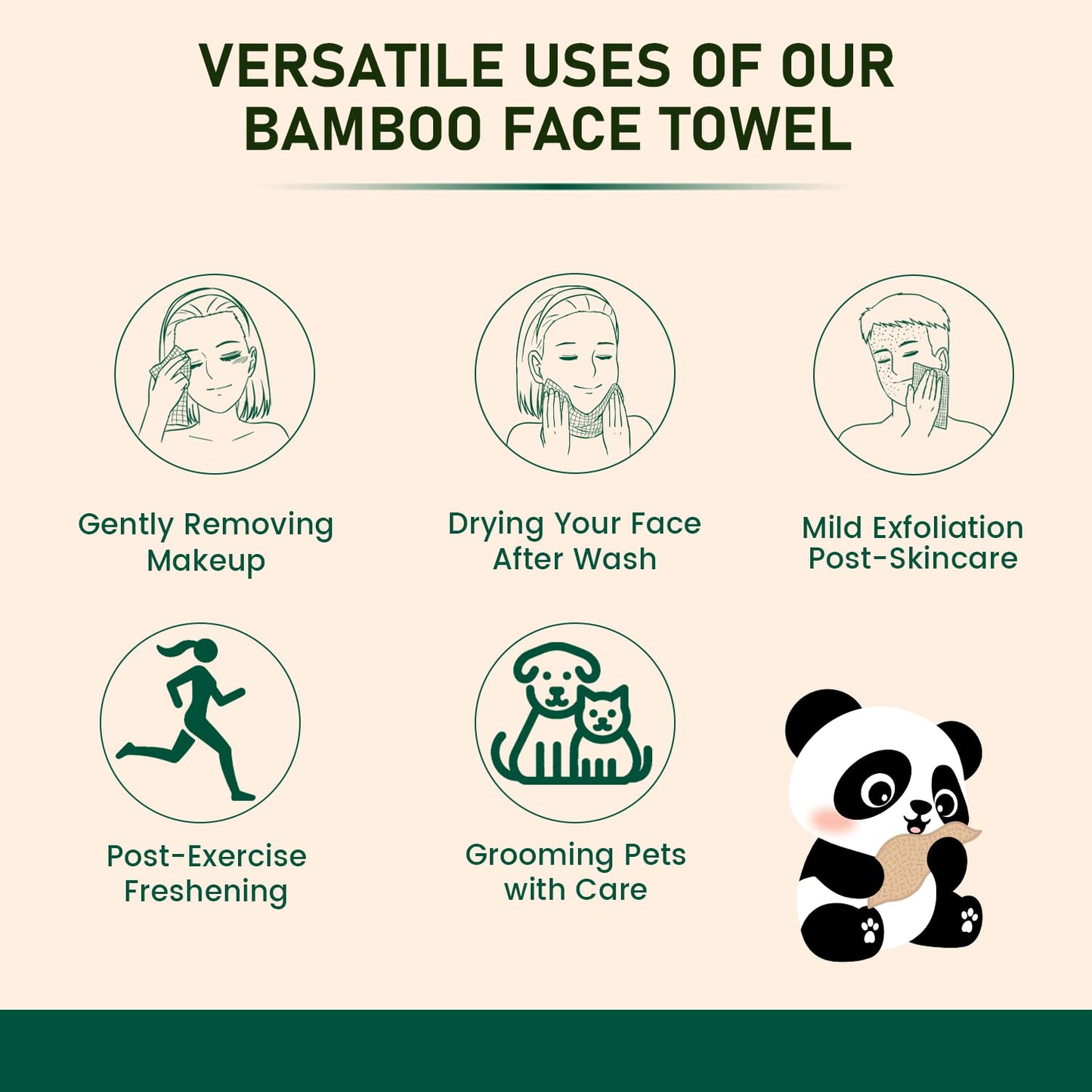 MOTHER EARTH Bamboo Face Towels XL - Hypoallergenic and Disposable Face Wipes | Dry Makeup Removers | Made from Bamboo Viscose | Extra Soft for Sensitive Skin (50 Towels)