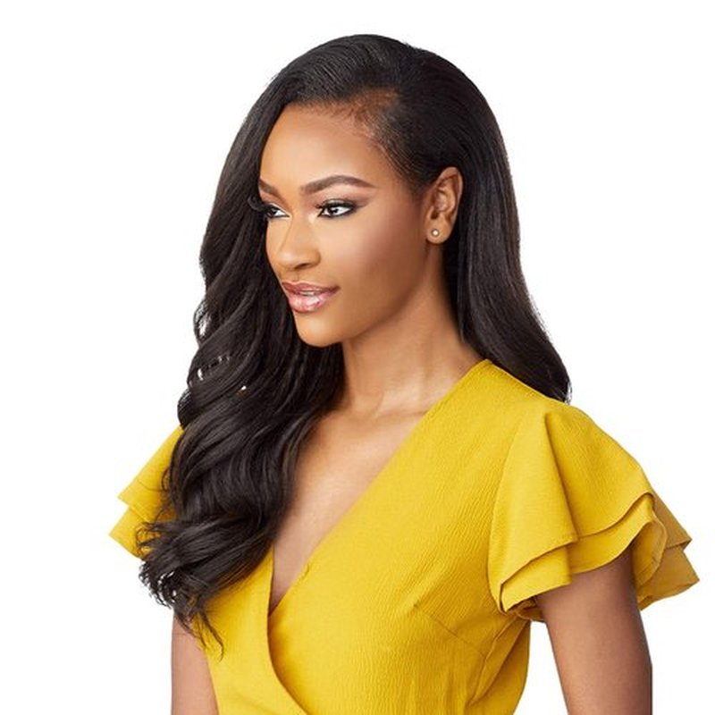 Sensationnel Instant Weave Synthetic Half Wig with Drawstring Cap - IWD 004 (1 Jet Black)