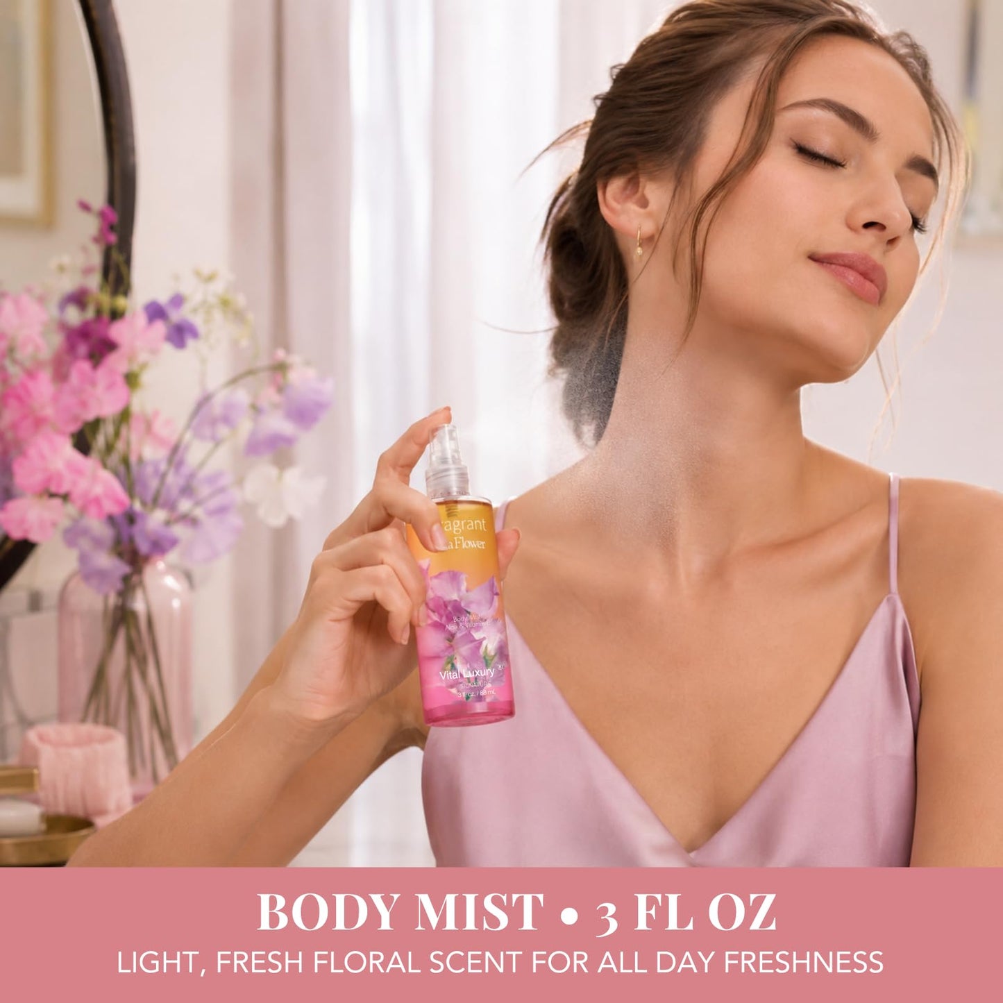 Bath and Body Gift Set, Pea Flower Fragance Gel, Lotion, Mist, Travel Size Spa Set With Natural Extracts - Body Care kit for Birthday Mother's Day Chirstmas Gifts