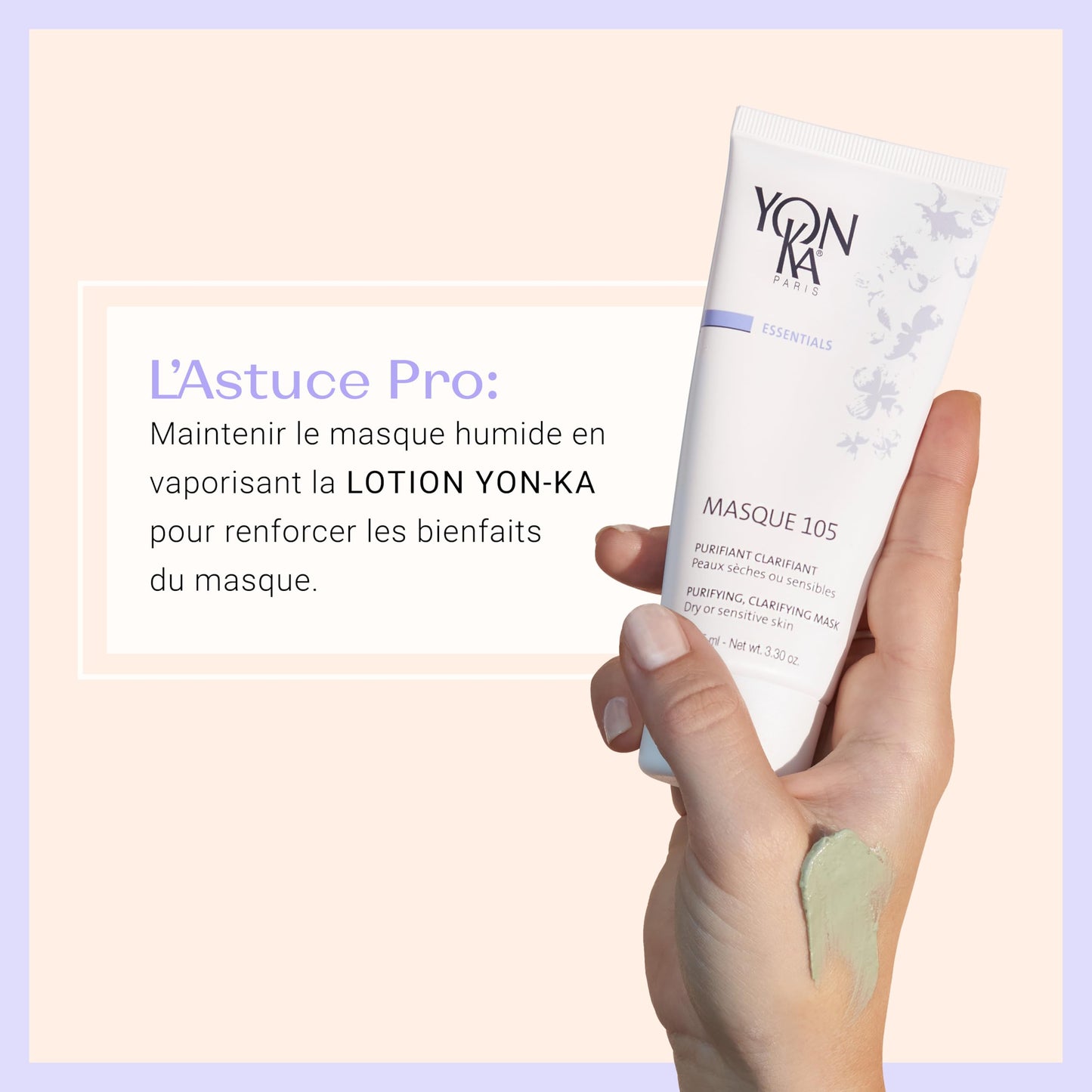 Yonka Essentials Masque 105 | Clarifying and Purifying Face Mask | Weekly Treatment for Dry and Sensitive Skin | Hydrates While Tightening Pores and Purifying Skin | 3.30 oz