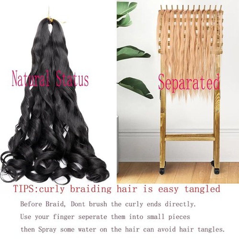 8 Packs French Curly Braiding Hair 18 Inch Loose Wave Spiral Curly Crochet Hair for Black Women Pre Stretched Braiding Hair with Curly Ends, BUG#