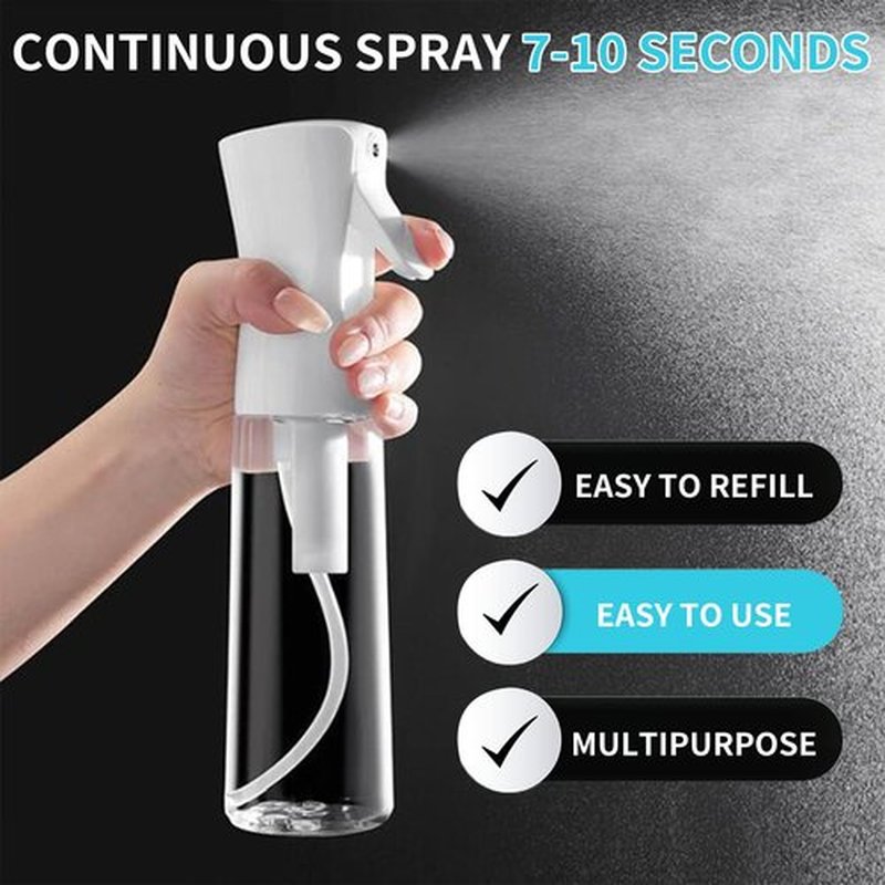THINTON Continuous Spray Bottle for Hair (10oz/300ml) - 2 PCS Ultra Fine Mist Spray Bottle for Cleaning Hairstyling Garden Plants Continuous Spray Water