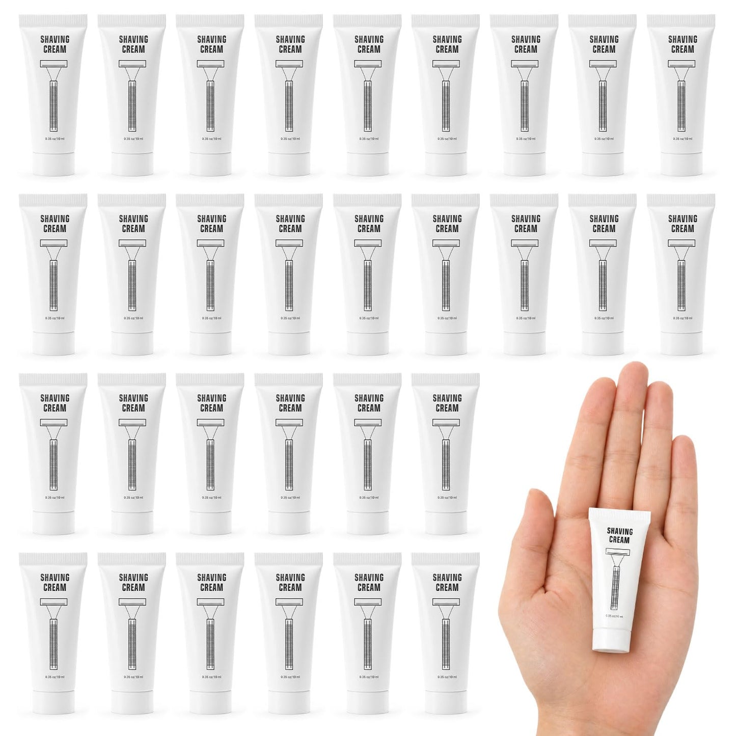 SLequipo Pack of 100 Disposable Shaving Cream Bulk, Individually Wrapped, 10g/0.35 oz, Travel Size Hotel Toiletries Amenities