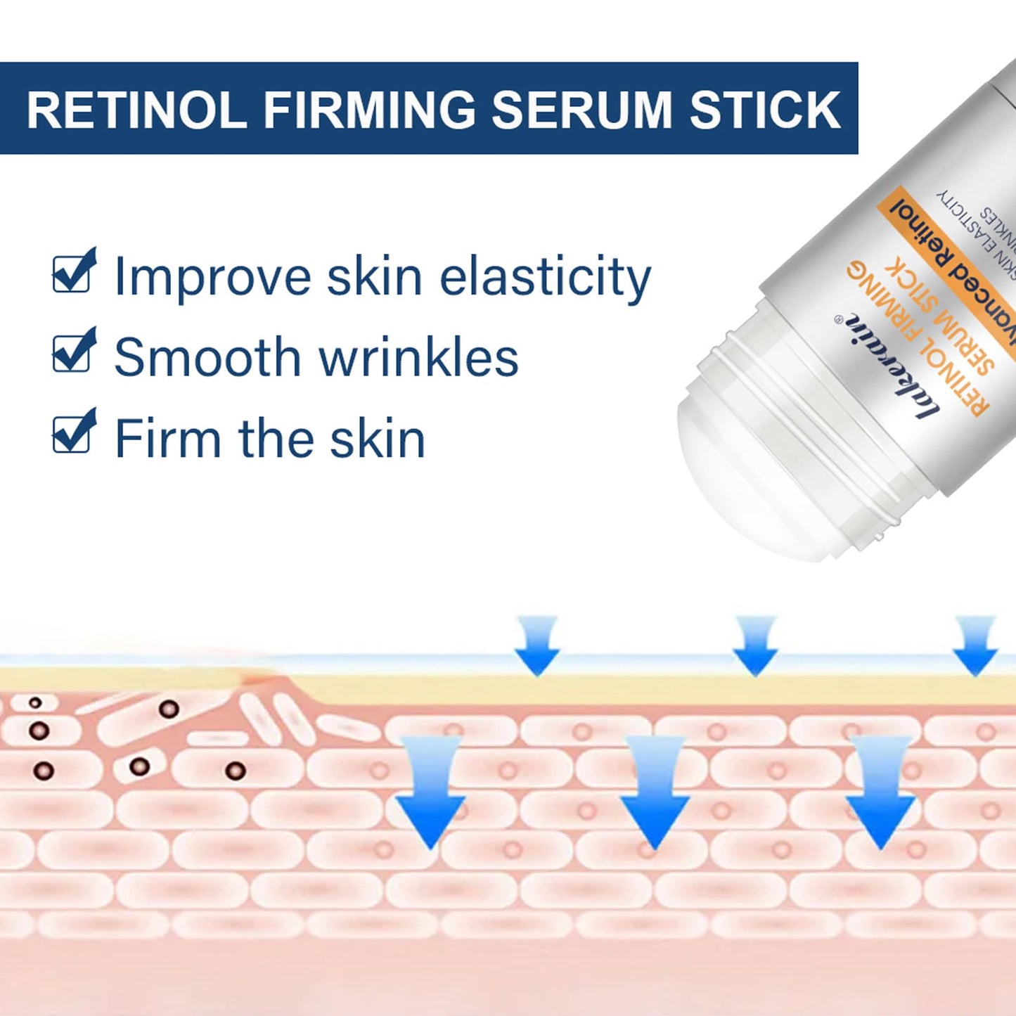 Advanced Retinol Firming Serum Stick, Retinol Face Stick Visibly Tight and Firm Wrinkles, Nourishing Anti-aging Repair Cream Smooth Tighten & Firm Face Neck