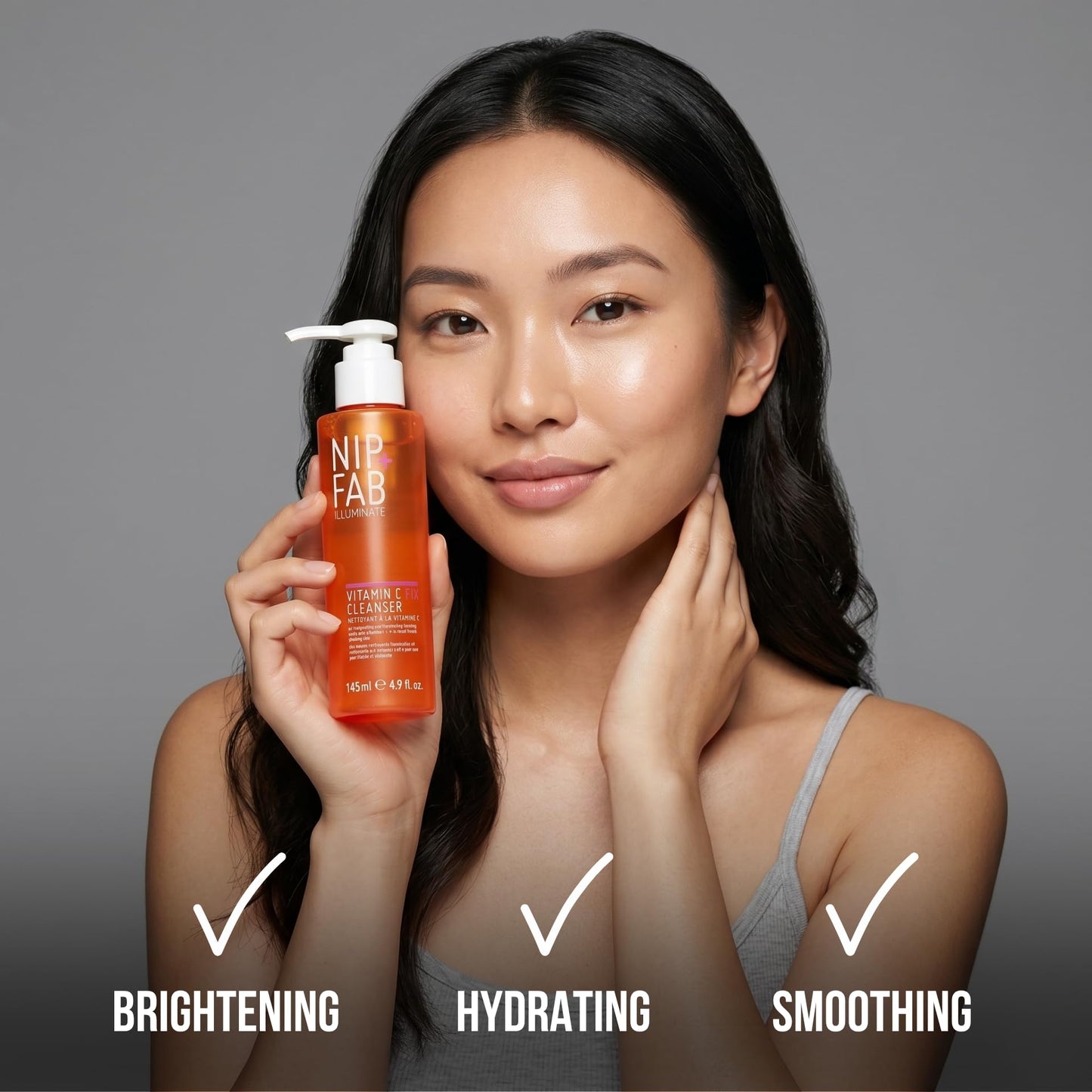 Nip + Fab Vitamin C Fix Gel Cleanser Brightening Hydrating Facial Cleansing Face Wash for Skin Toning, 4.9 Fl Oz