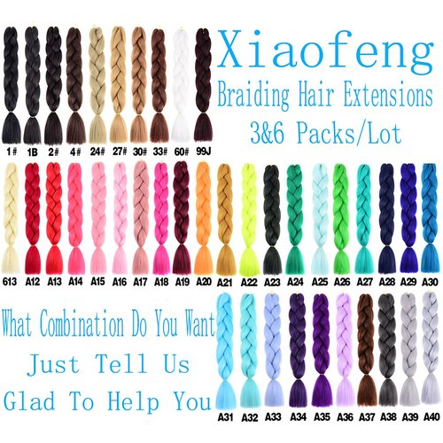 Xiaofeng Braiding Hair Extensions for Women 3 Packs 100g/Pack 24Inch High Temperature Ombre Jumbo Synthetic Braiding Hair for Twist Crochet Braids (24 Inch (Pack of 3), peach red-navy blue-3pcs)