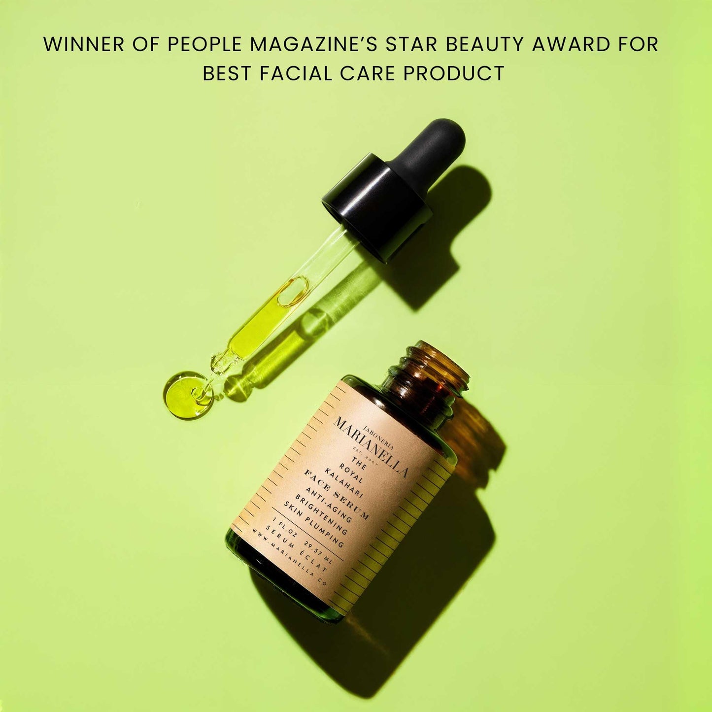 Marianella Anti-Aging Royal Kalahari Face & Eye Serum w/ Pure Hyaluronic Acid, Vitamin C, Vitamin E & Melon Oil, Hydrating & Brightening Facial Care Product for Radiant, Youthful Skin