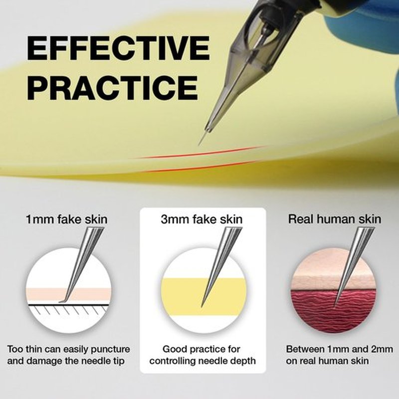 3mm Tattoo Skin Practice Kit - Usiriy 4pcs Tattoo Fake Skin Thick Silicone Skin and 15pcs Tattoo Tracing Paper Tattoo Stencil Paper Tattoo Supplies Tattoo Practice Kit