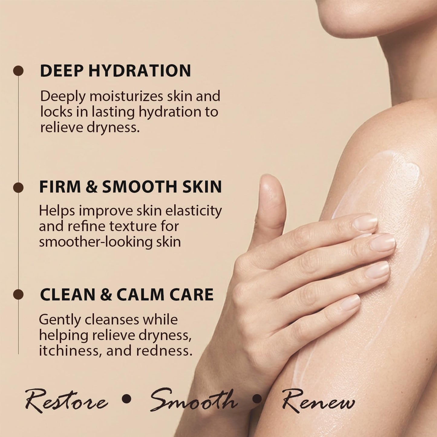 Callmynm Dual-Action Renewal Cream, Natural Black & White Rice Soothing Repair Cream, Hydrating Body Serum for Smoother-Looking Skin, Daily Nourishing Care for All Skin Types