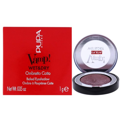 Pupa Milano Vamp! Wet And Dry Baked Eyeshadow - Brilliant, Highly Pigmented Colors - Light And Creamy Makeup Formula - Professional Quality Shimmer Powder Eye Shadows - 203 Magic Lilac - 0.035 Oz