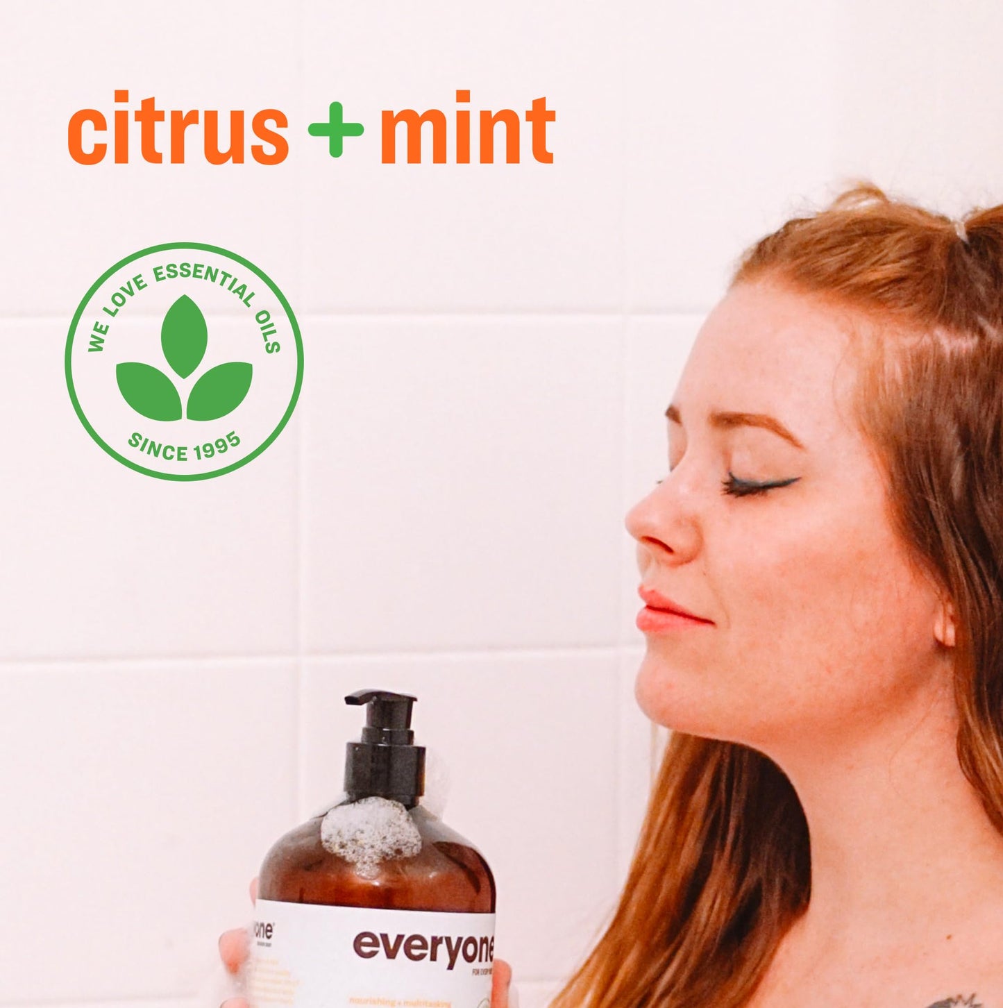 Everyone 3-in-1 Soap, Body Wash, Bubble Bath, Shampoo, 32 Ounce (Pack of 2), Citrus and Mint, made with Essential Oils for Men and Women