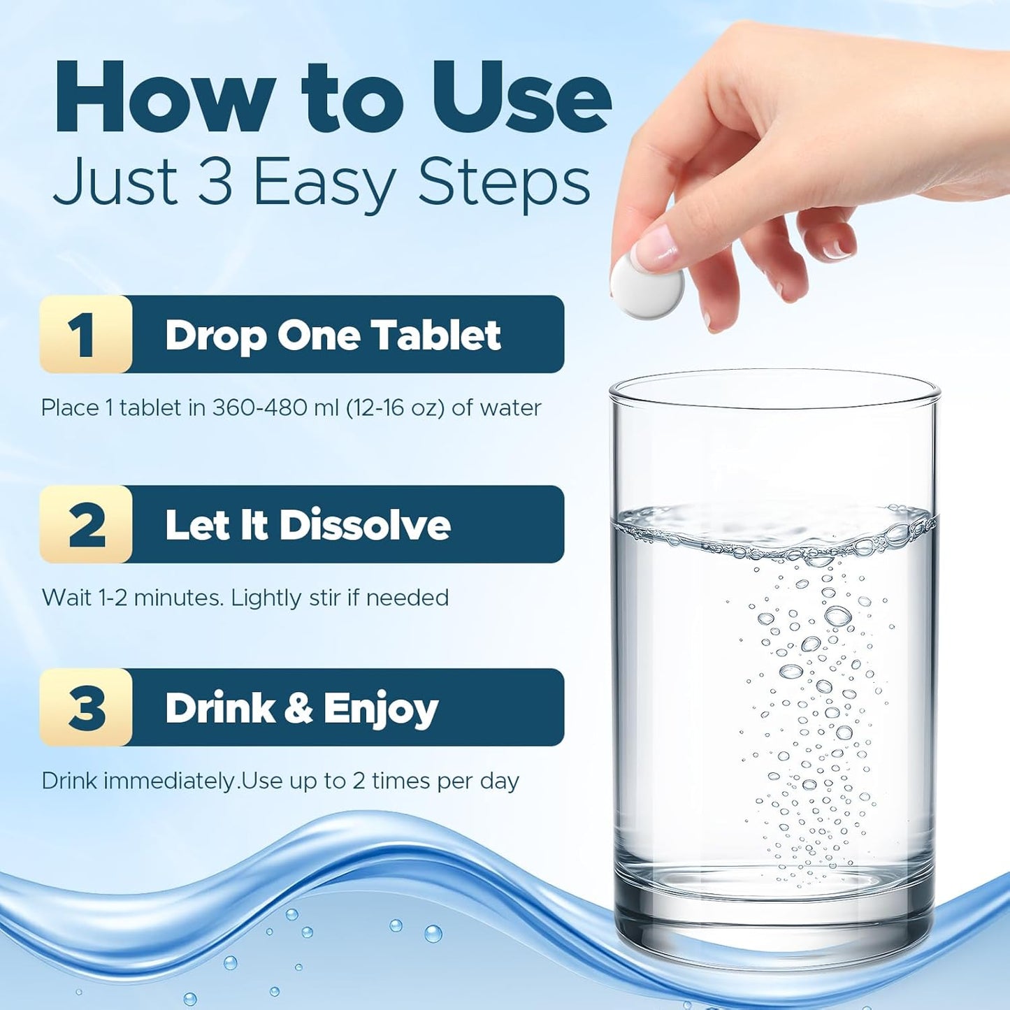 H2 Molecular Hydrogen Supplement - Boost Cellular Energy & Brain Health | 120 GMO-Free Tablets
