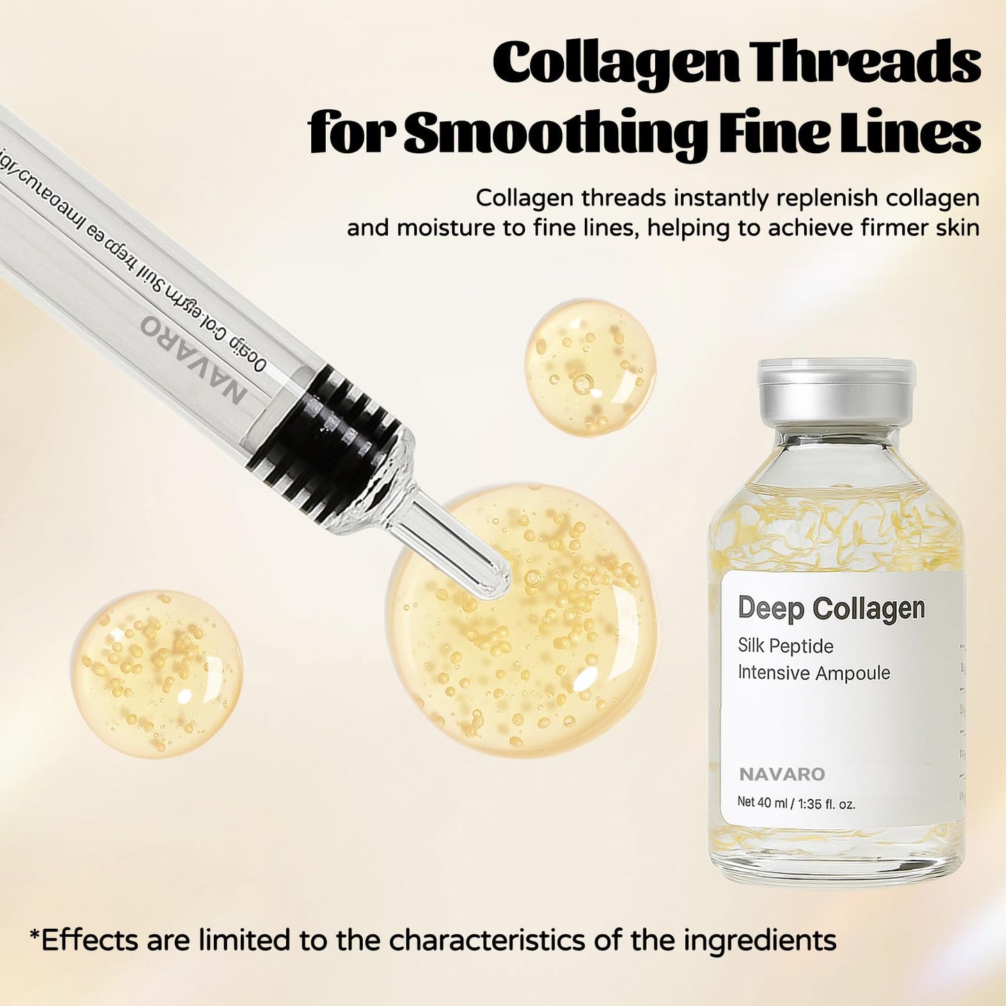 NaVaro Peptide Deep Collagen Lifting Ampoule, Advanced Silk Peptide Intensive Lifting Ampoule,Navaro Collagen Lifting Ampoule for Face Tightening,Wrinkle Reduction & Glass Skin,Glowing Skin (2 Bottle)