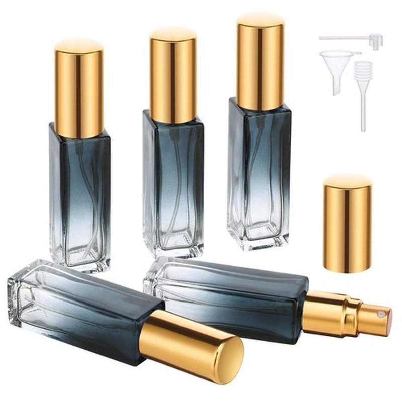 Segbeauty Travel Perfume Atomizer Refillable, 5 Packs 10ML Glass Spray Bottle for Perfume, Mini Portable Perfume Bottles Empty Fine Mist Sprayer Fragrance Cosmetic Container Kit Travel Essentials