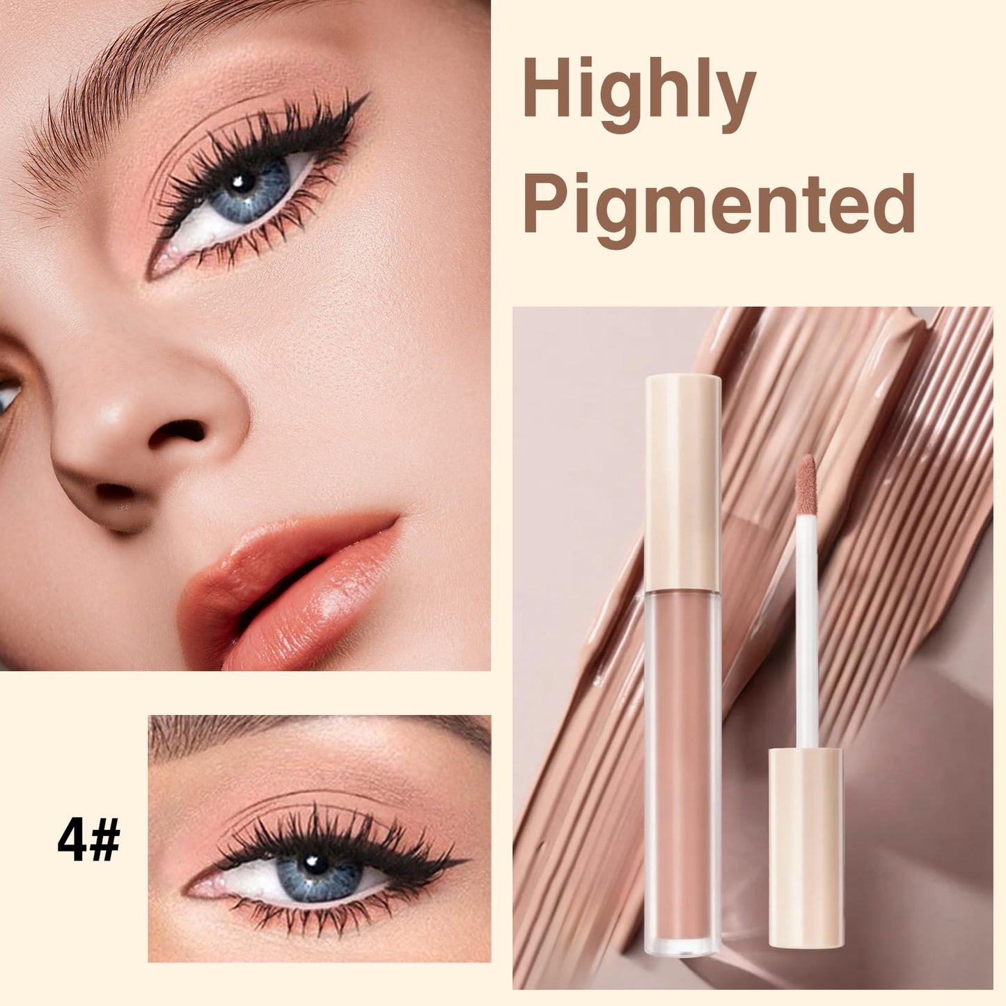 PERVALA Matte Liquid Eyeshadow - 8 Colors Neutral Naked Cream eyeshadow, High-pigment Blendable Long-Lasting and Waterproof Nude Eye Shadow for Natural Looks (Matte Naked)