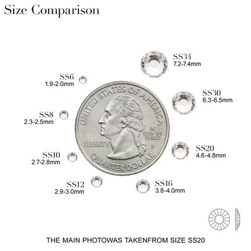 Novani 576pcs Crystal Clear Rhinestones Flat Back Rhinestone Glass Diamonds Round Gems for Nail Art and Crafting Decorations,SS30,6.4-6.6mm