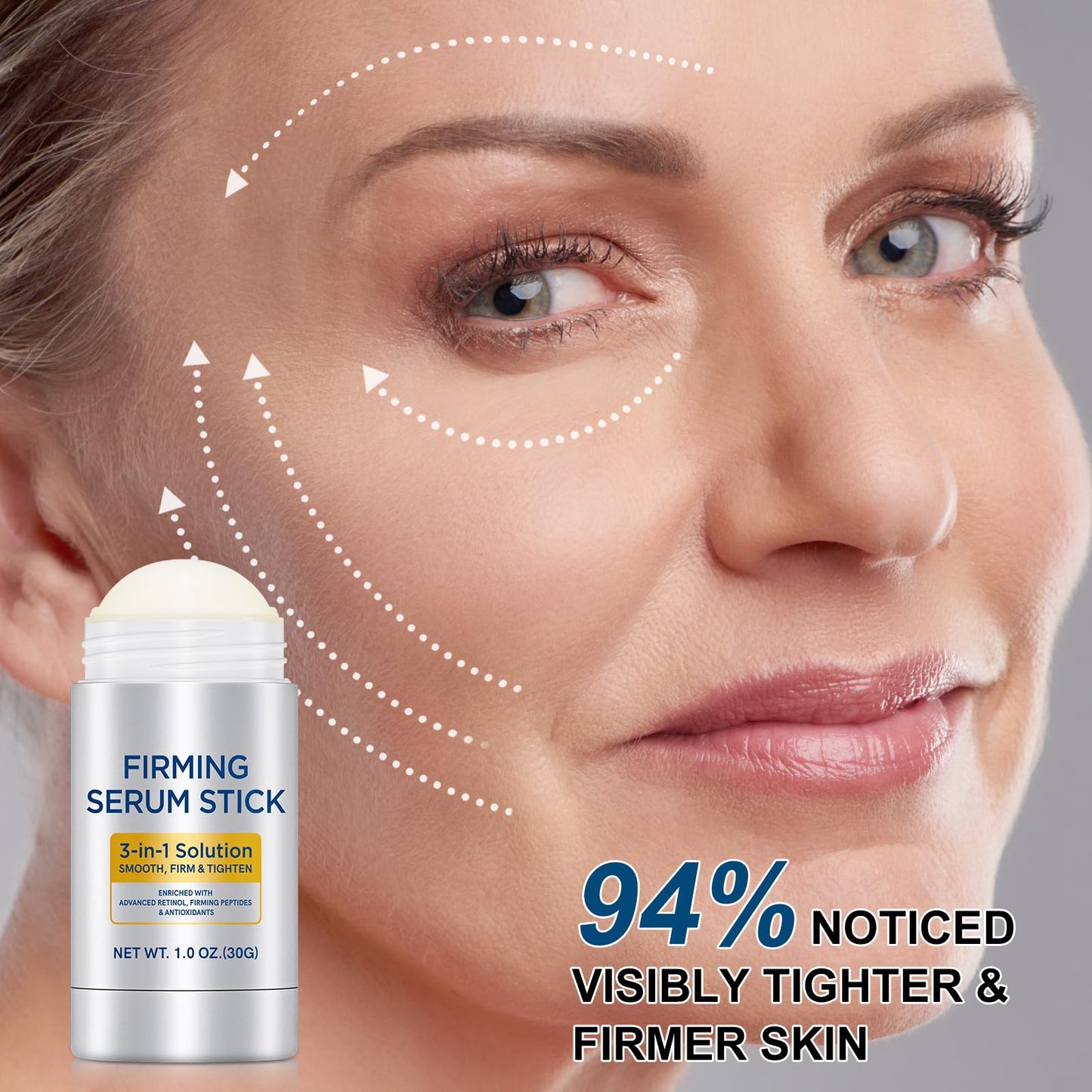 Retinol Firming Serum Stick, 3-in-1 Retinol Face Stick, Enriched with Antioxidants, Smooth, Firm and Tighten Skin(1.0 oz)
