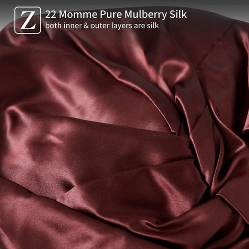 ZIMASILK 22 Momme 100% Mulberry Silk Bonnet for Sleeping & Women Hair Care, Highest Grade 6A Silk hair wrap for sleeping with Premium Elastic Stay On Head (1Pc, Burgundy)