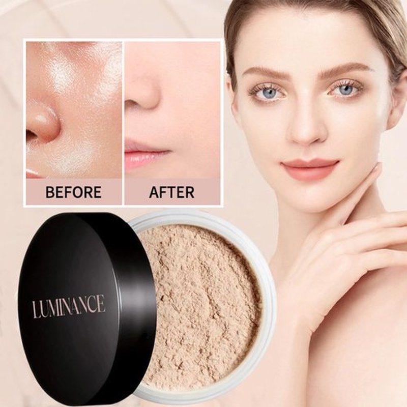 Luminance Pink Powder,Ultra Pink Setting Powder,Long-Lasting Waterproof Foundation,Skin Tone Adapting Blurring Powder for Flawless Beauty (Translucent)