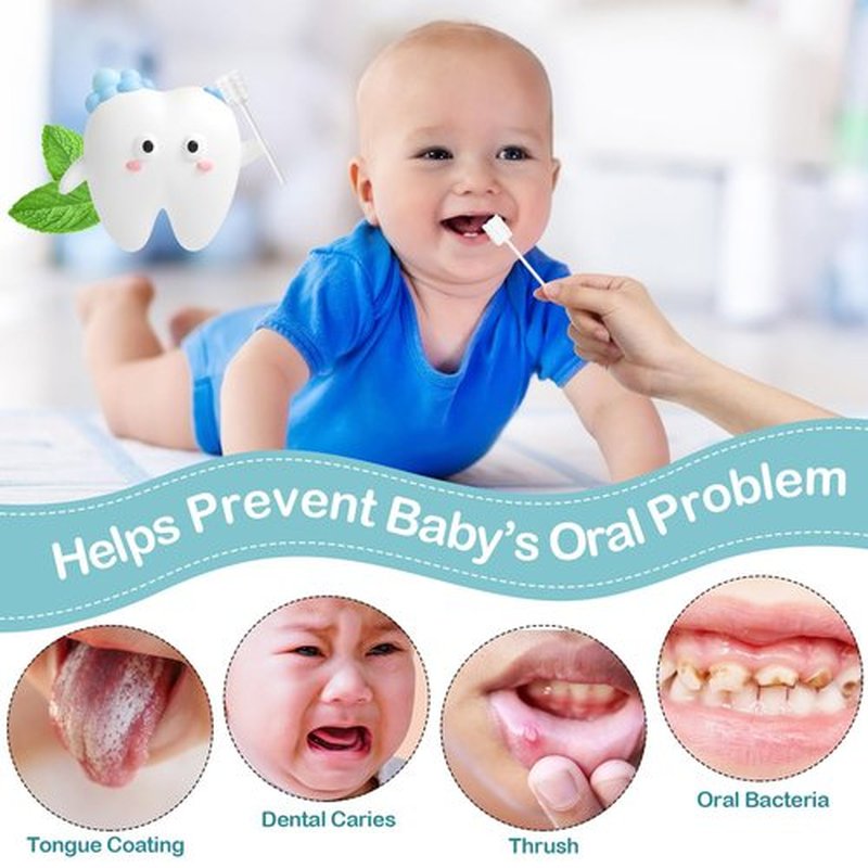Singhoow 200 Pieces Baby Tongue Cleaner Disposable Infant Oral Cleaner with 4 Pieces Finger Toothbrush Soft Gauze Baby Mouth Cleaner Newborn for Tooth Mouth Gum Dental Care(Blue)