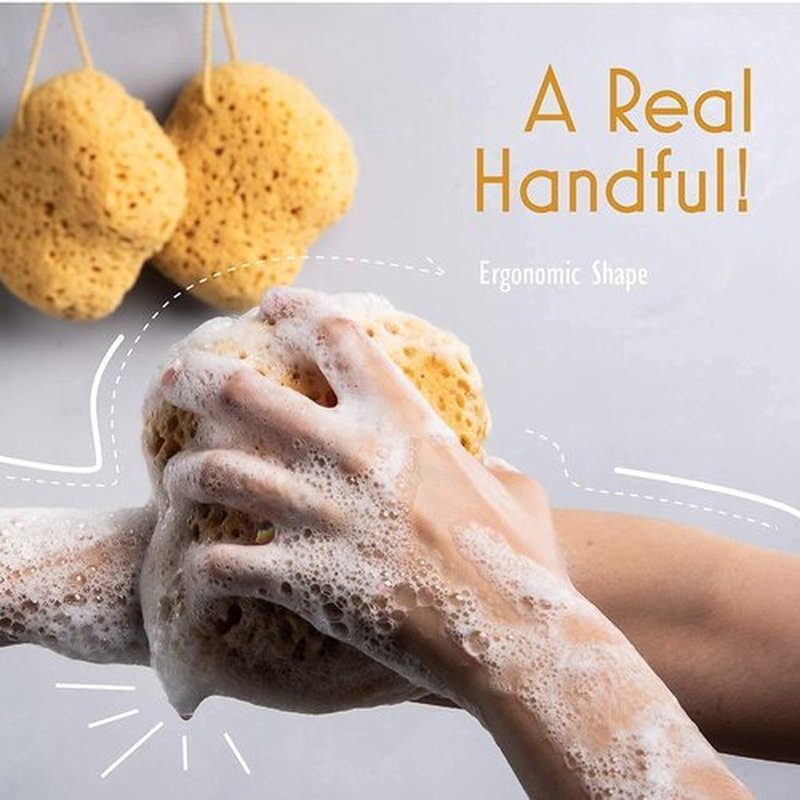 myHomeBody Bath Sponge, Foam Loofah Sponge, Body Sponge for Shower – Large Size, Lots of Lather, Curvy, 3 Pack
