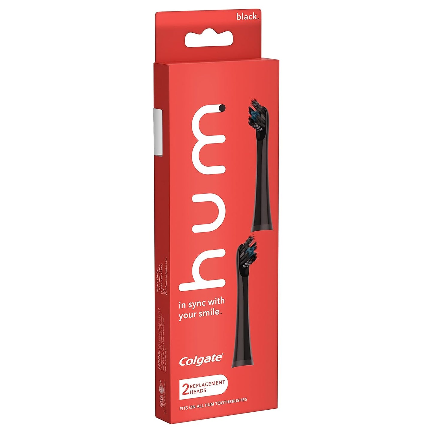 Colgate Hum Connected Smart Battery Toothbrush Refill Head, Blue, 2 Pack