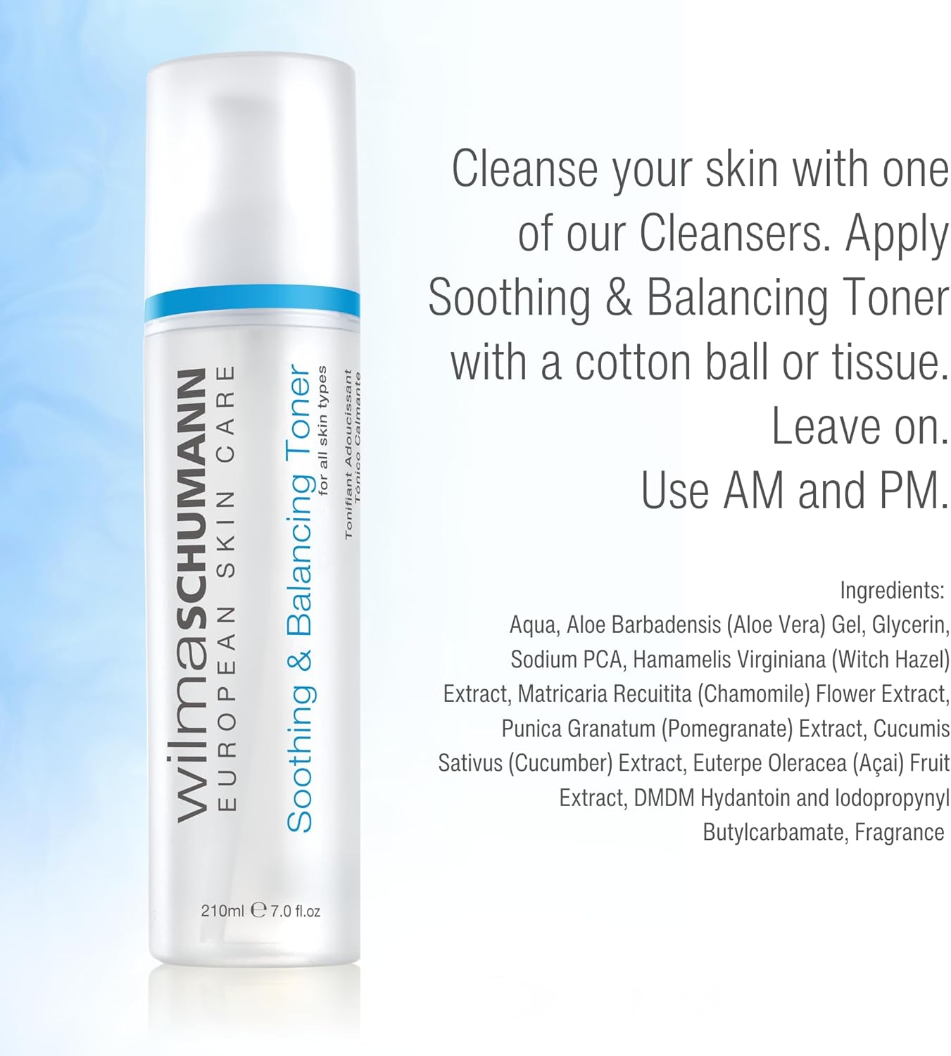Wilma Schumann Hydrating Face Toner - Soothing & Balancing Formula | 7 oz