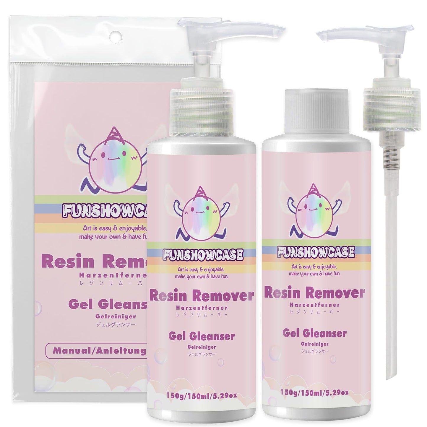 FUNSHOWCASE Resin Cleaner Epoxy Remover with Refill Set 10oz 300ml