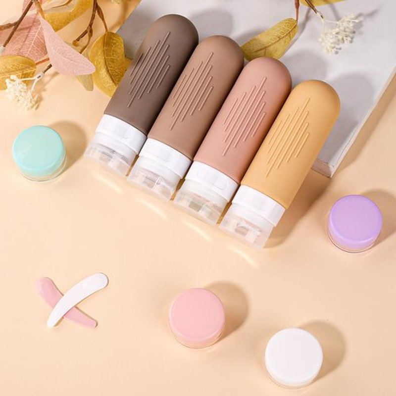 JBYAMUS 16 Pcs Silicone Travel Bottles Set, Leak-Proof Travel Size Toiletries, TSA Approved Travel Bottles for Toiletries, Portable Travel Toiletries Containers for Women (X-Brown)
