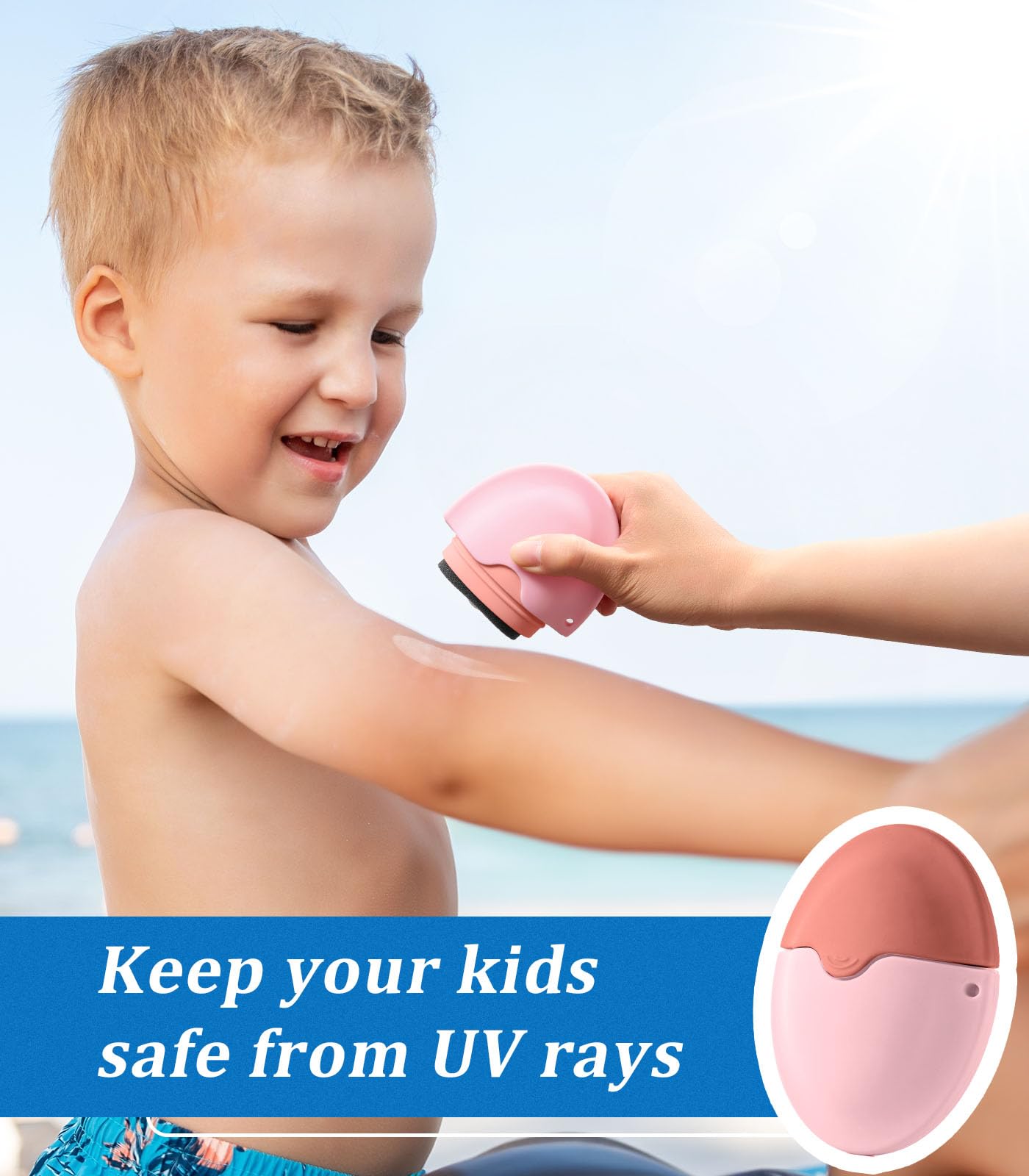 KYHDIYA Sunscreen Applicator - Refillable Roll on Sponge Sunscreen, Suncream & Lotion Applicator For Kids, Adults & Families - Travel Size Essentials for Vacation and Summer Beach